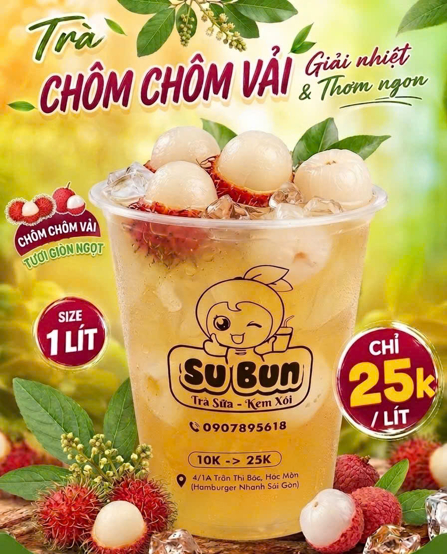 Trà chôm chôm vải